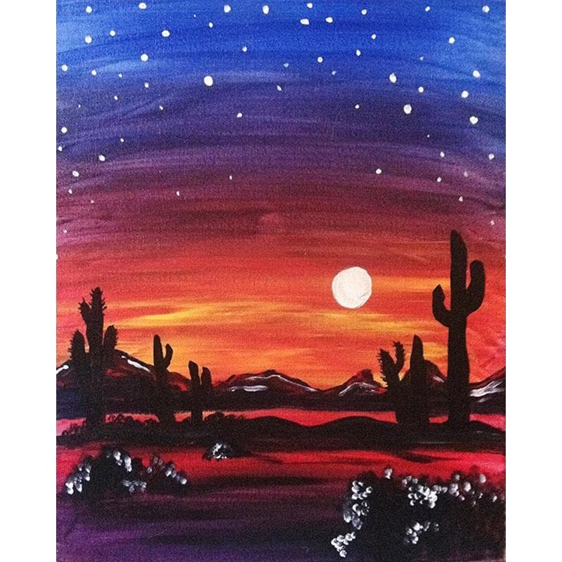 DIY Diamond Embroidery Night desert Full round Diamond Painting Cross Stitch 20X30CM