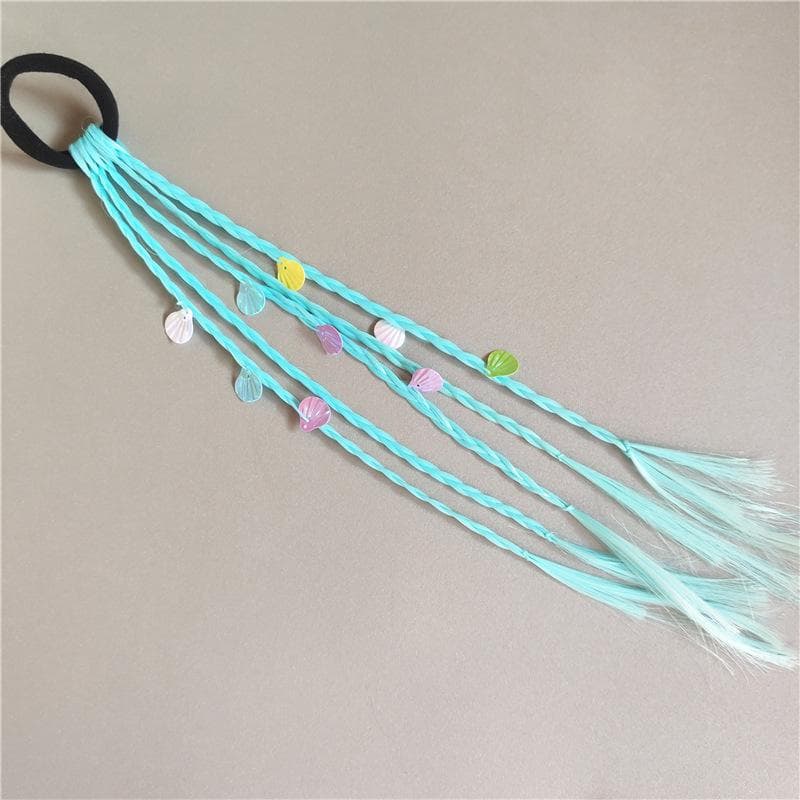 1 PC New Girls Colorful Wigs Ponytail Kids Hair Accessories Headdress Hair Ornament Headbands Rubber Bands Beauty Hair Bands Headwear M