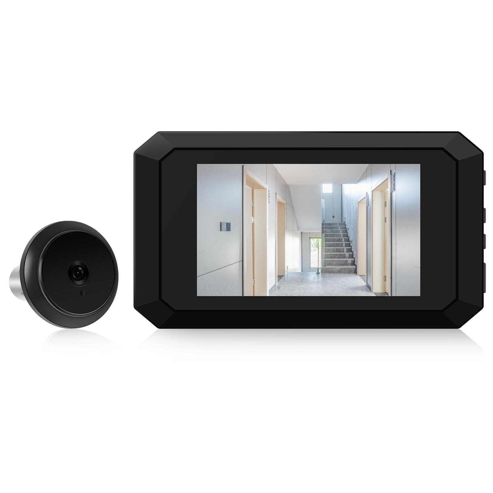 3.97-inch Peephole Camera for Apartment Door 2MP LCD Digital Peephole Viewer 120 Degree Color black