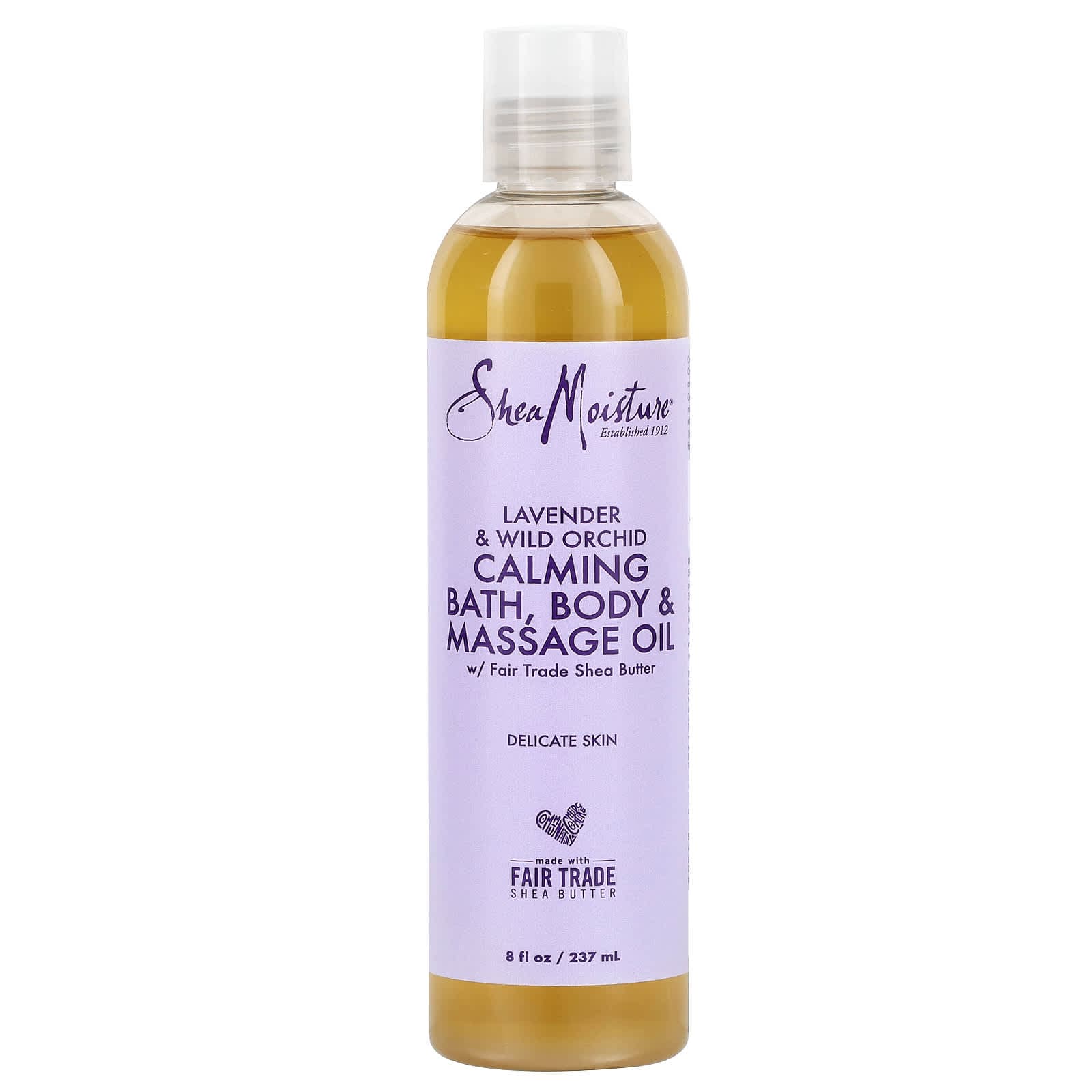 SheaMoisture, Soothing Bath, Body & Massage Oil, Sensitive Skin, Lavender and Wild Orchid, 8 fl oz (237 ml)