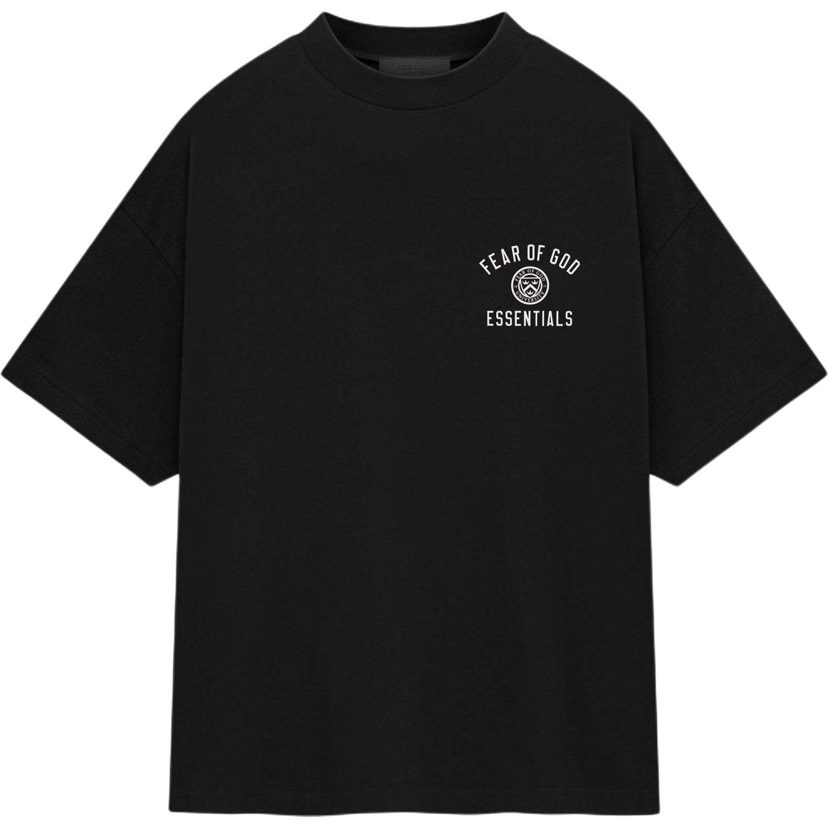 Fear of God Essentials Jersey Crewneck Tee Black Men Tops 125HO244190F M