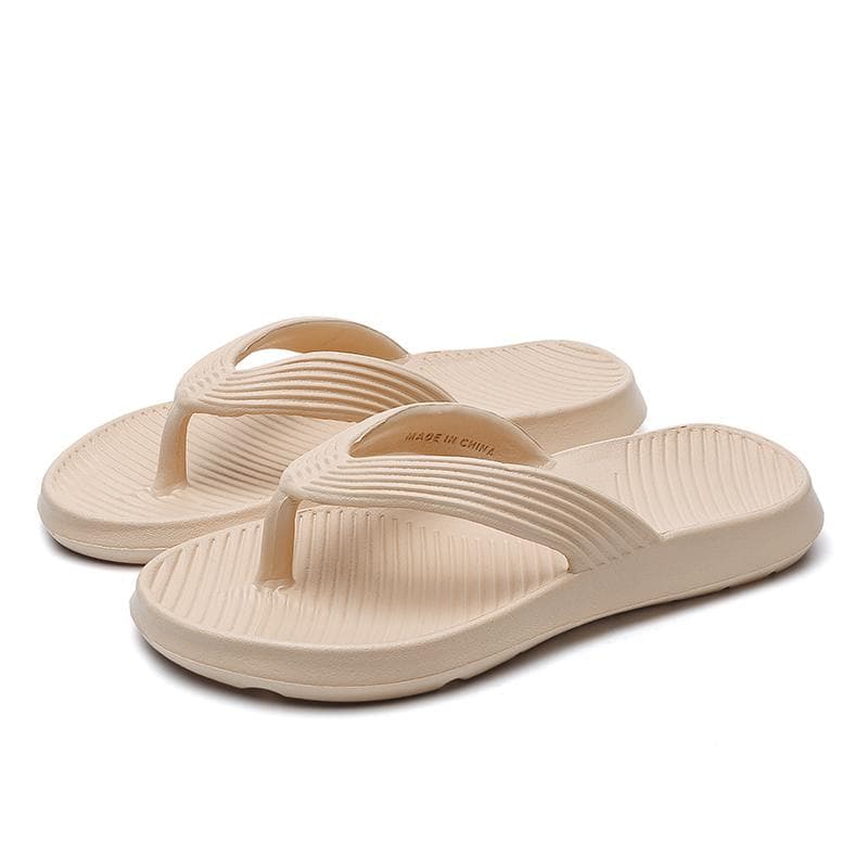 Lightweight Eva Beach Flip Flops for Women Summer 2025 Soft Sole Clip Toe Thong Slippers Woman Comfort Non Slip Bathroom Slides 44-45 khaki