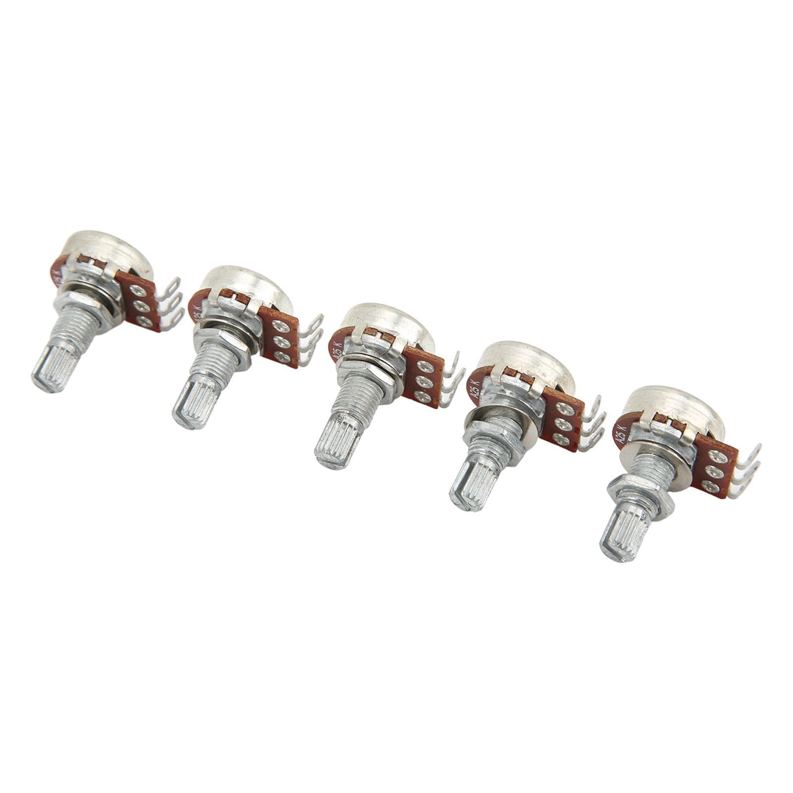 5Pcs Guitar Potentiometer Metal Long Knurled Split Shaft Audio Potentiometers Guitars Accessories