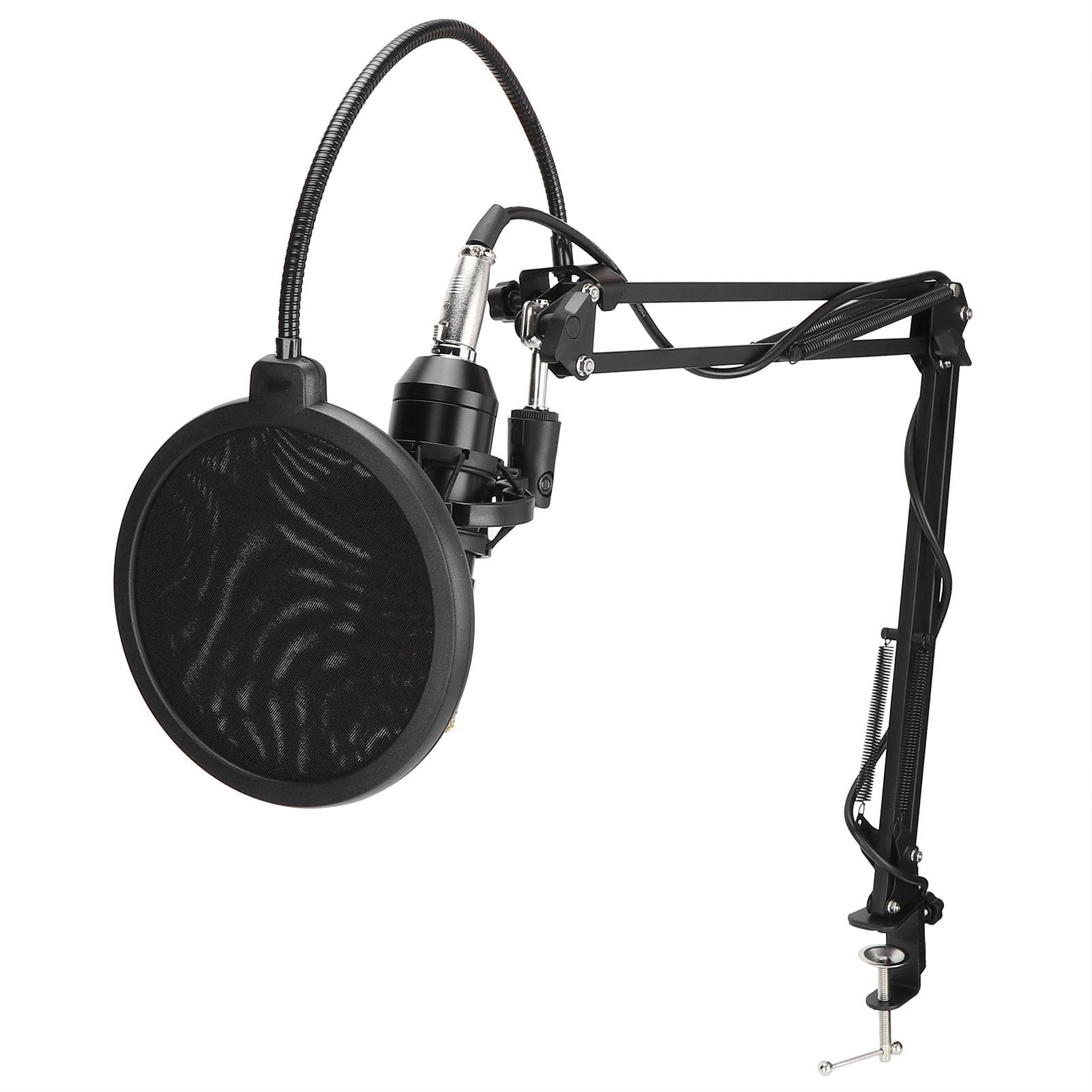 Condenser Microphone Bundle Studio Mic Kit with Pops Filter Boom Arm for PC Podcast