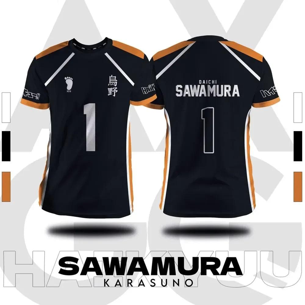 Haikyuu Fukurodani Hinata Cartoon Anime Cosplay Men Jersey Short Sleeve Kids Tee Clothing Unisex Tops New Fashion Women T-shirt S