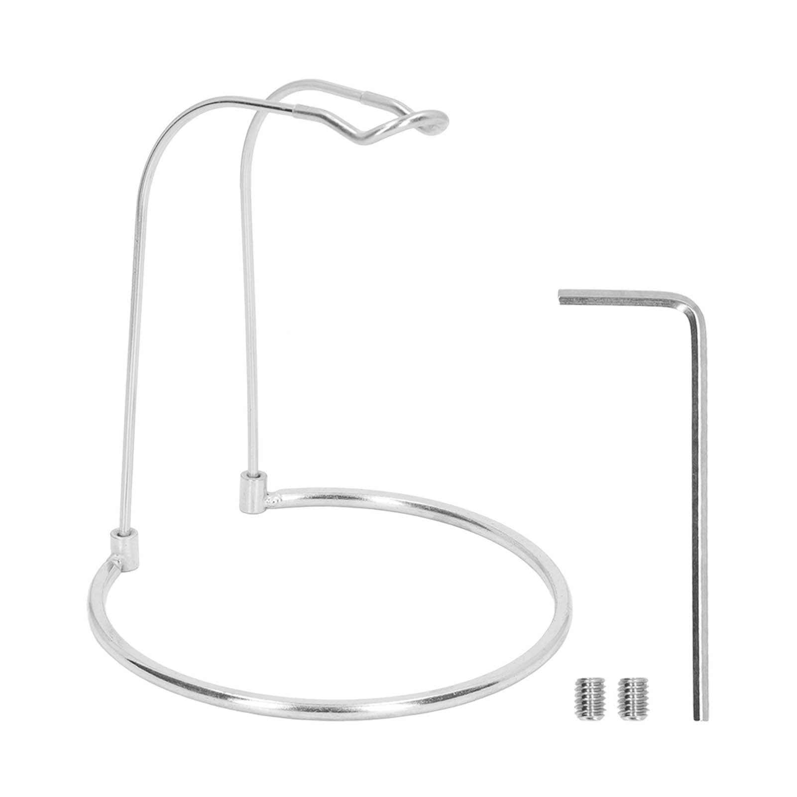 Spinning Reel Rack Stainless Steel Short Type U Shaped Upper Frame Round Base Lightweight silver