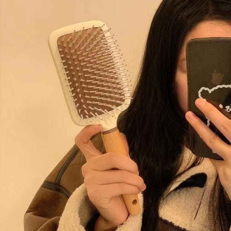 Airbag Comb Wooden Comb Scalp Massage Air Cushion Comb Fluffy Ladies Special Curly Hair Rib Comb Anti-static Modeling white