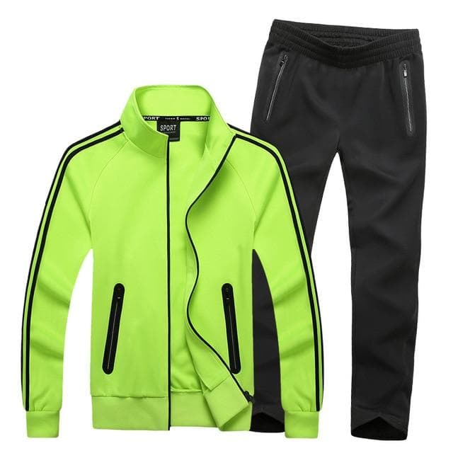 Autumn Sportswear Tracksuits Men Sets Large Size Men 'S Clothing Jacket +Pants 2 Pieces Sports Set Plus Size 8xl 7xl Tracksuit Man XL green