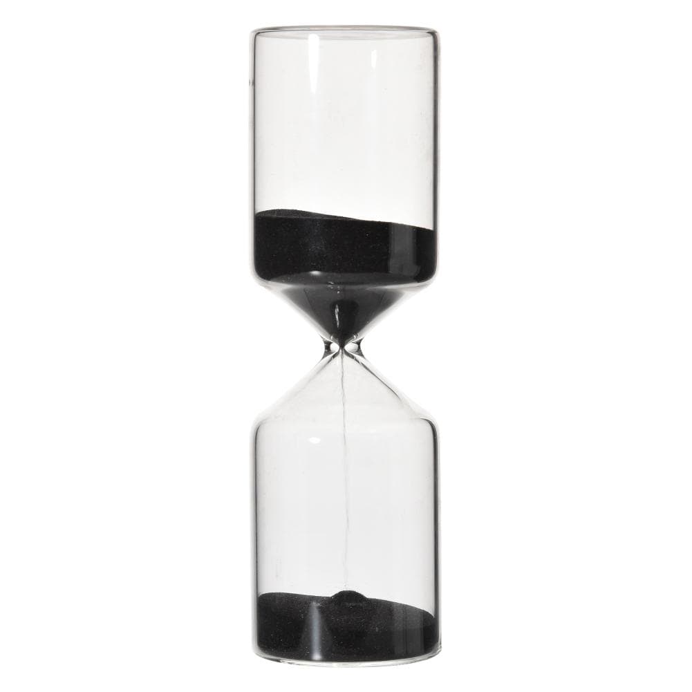 Cylinder Shape 30 Minutes Sand Clock Sand Timer Glass Home Ornament Birthday GiftBlack black