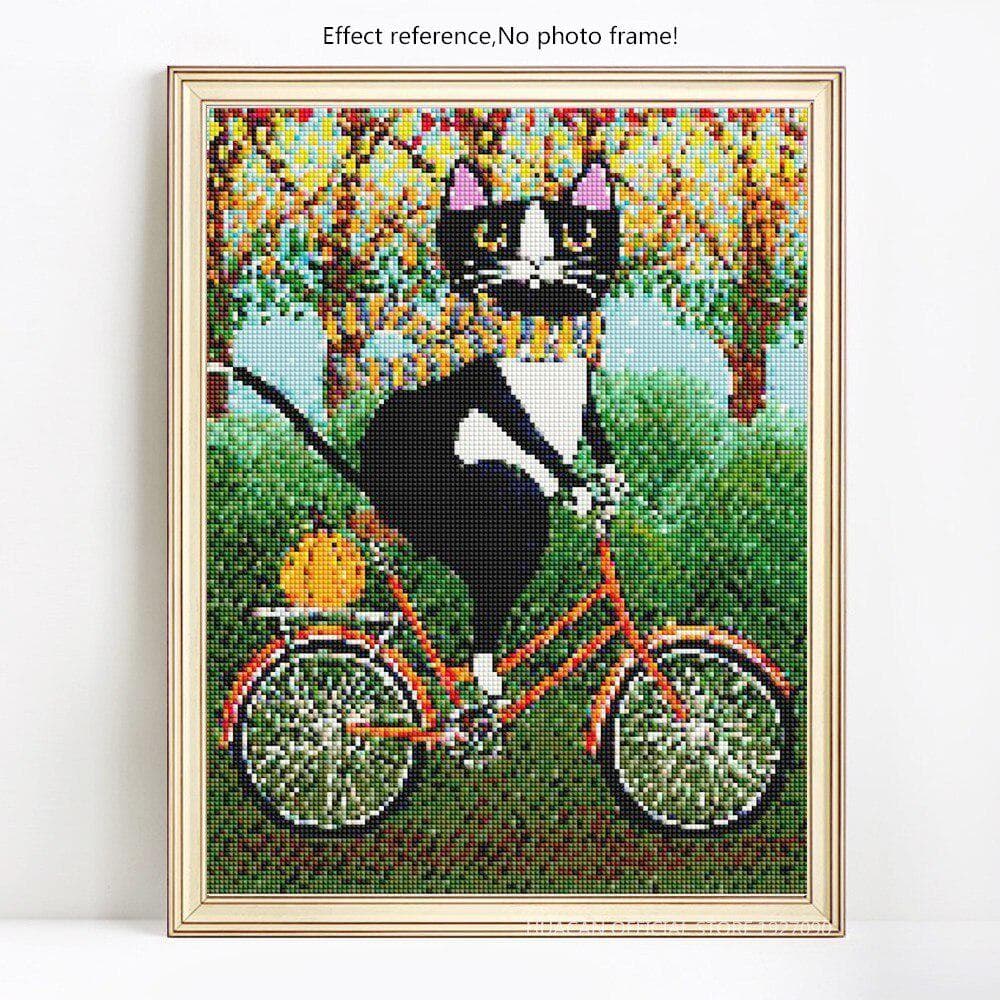 Diamond Embroidery Nature Animals Diamond Painting Round Stones Cat Diamond 20X30