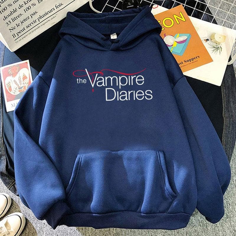 New The Vampire Diaries Print Hoodie Women Men Casual Tops Autumn And Winter Sweatshirts Long Sleeve Harajuku Pullover XL