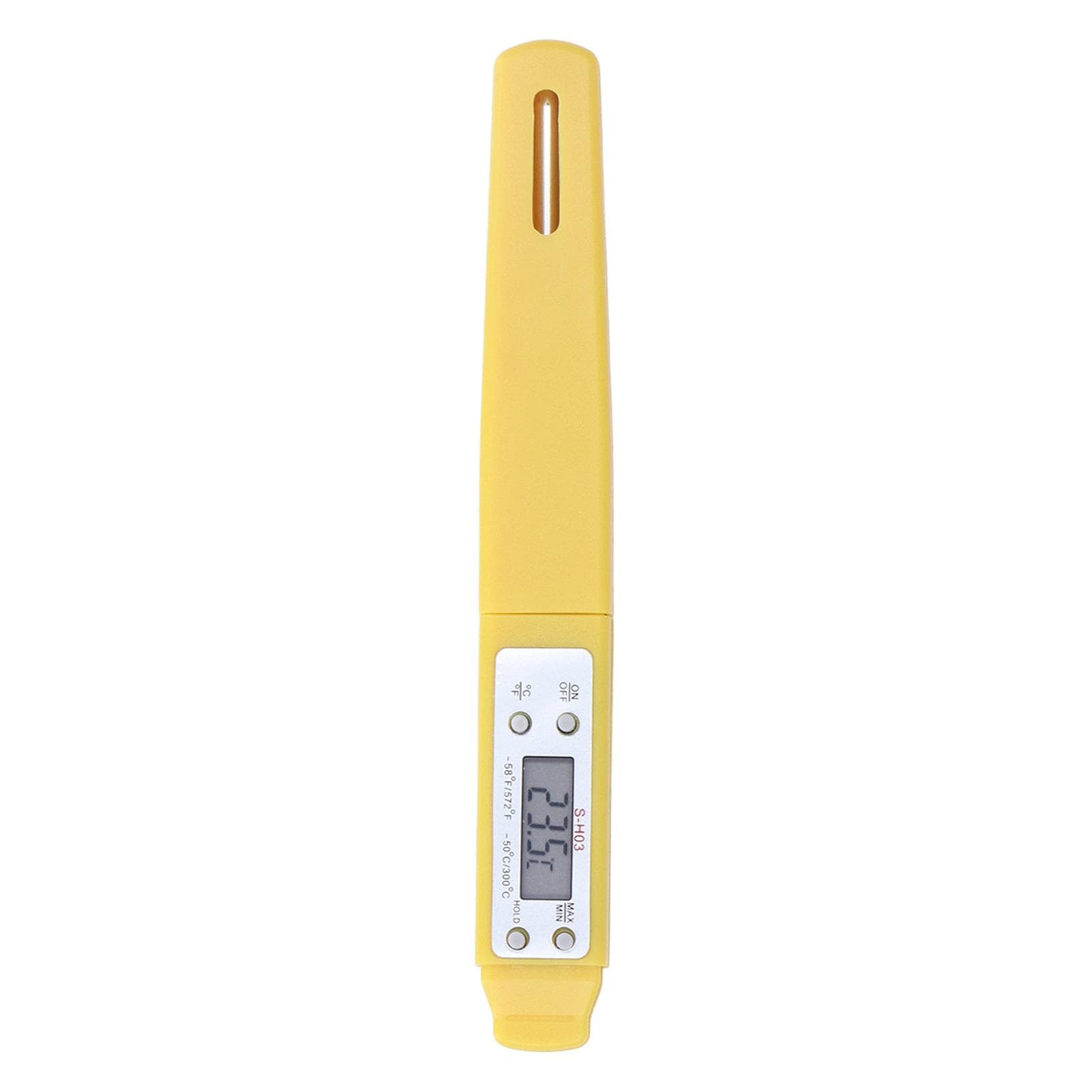Digital Food Thermometer Automatic Calibration Pen Style High Accuracy Electronic Pocket yellow