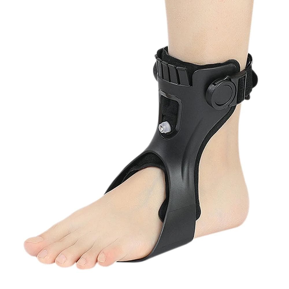 Drop Foot Brace Orthosis Ankle Support With Comfortable Inflatable Airbag for Hemiplegia Stroke Shoes Walking Left foot-XL black