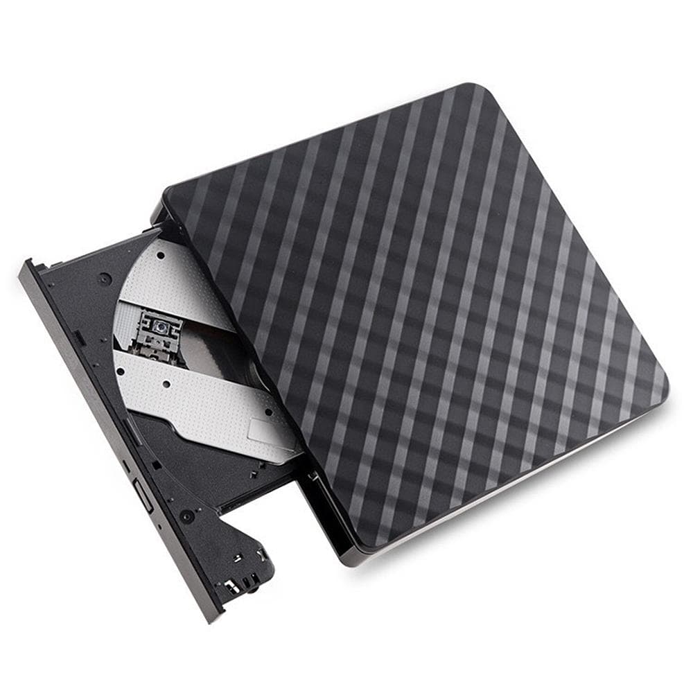 USB3.0 External Optical Drive DVD Burner Recorder CD Player Support One-key Recording Wide black