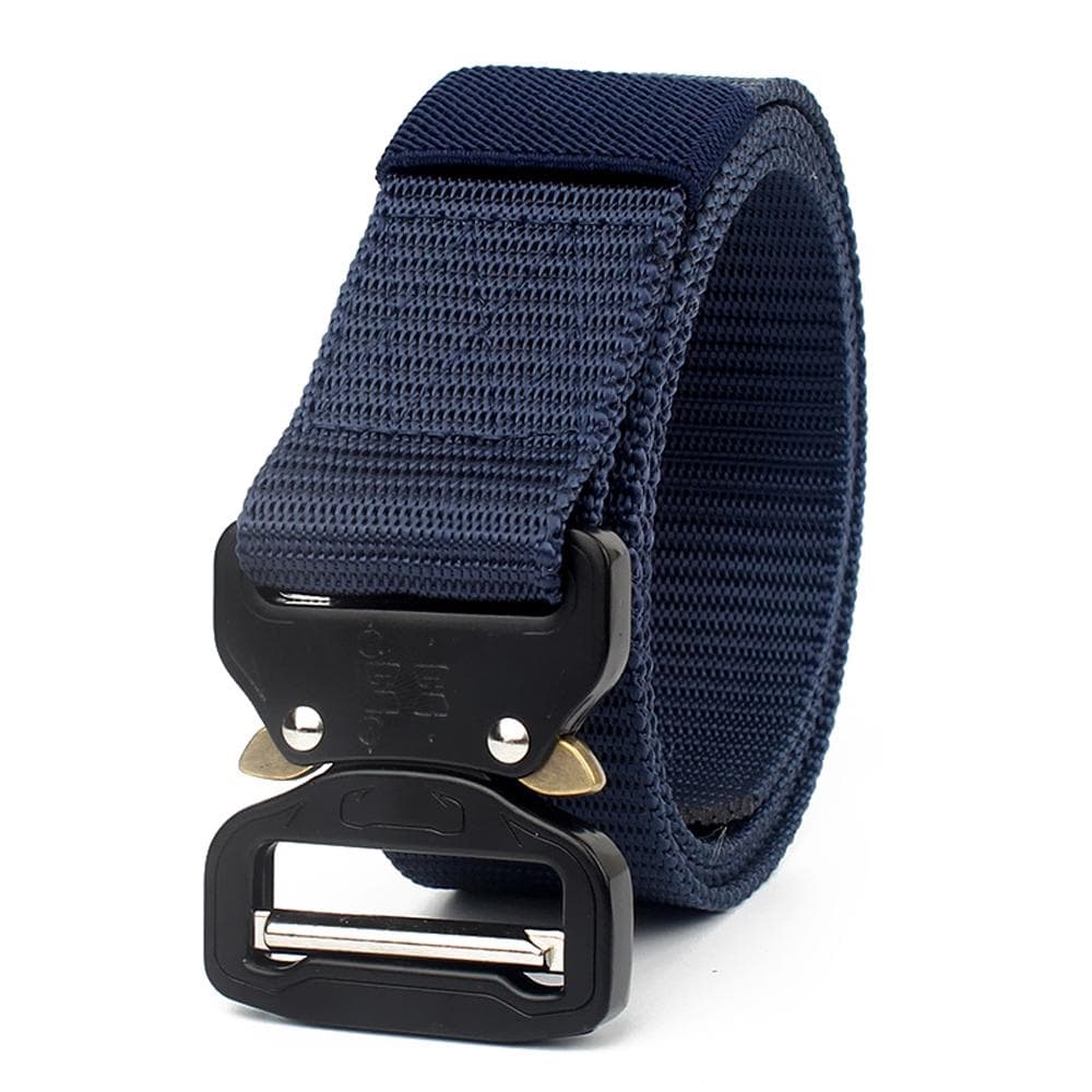 1pc 1.5 Inch Tacticals Belt for Men Braided Nylon Work Belt Heavy-Duty Quick Release Metal Buckle 1pc dark blue