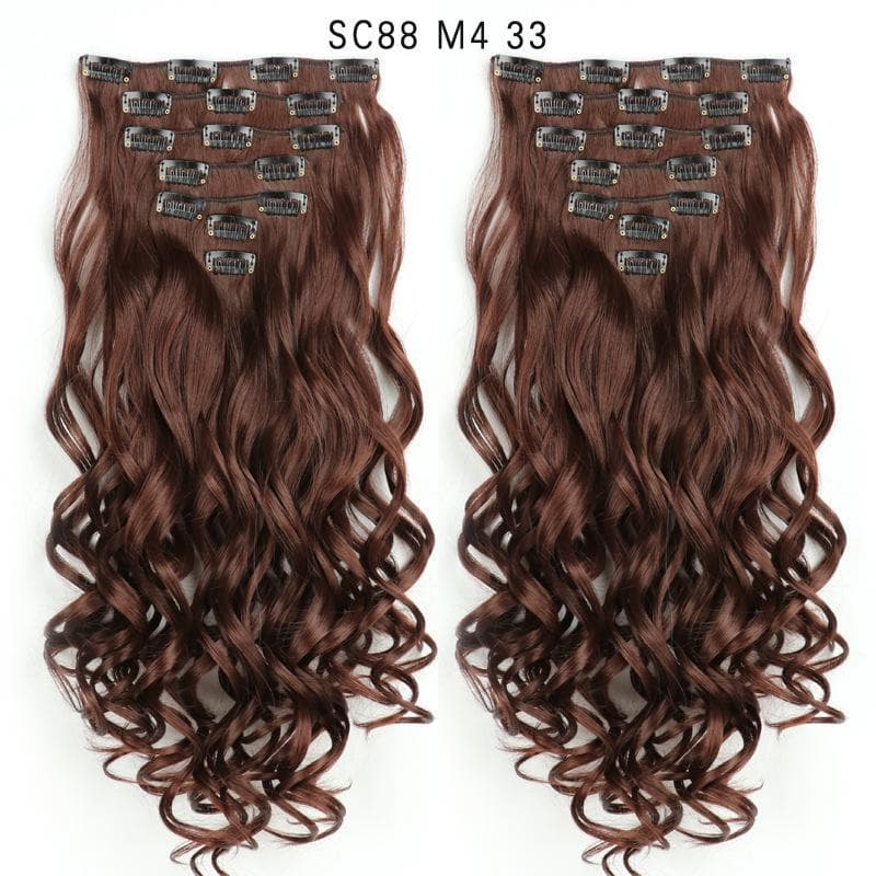 MERISIHAIR 6 pis/Set 22 Hairpiece 140g Straight 16 Clips In False Styling Hair Synthetic Clip In Hair Extensions Heat Resistant