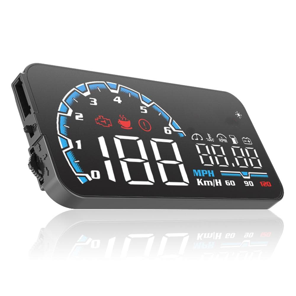 Car Speedometer Digital Display Car Speed Voltage Oil Consumption Water Temperature Total Driving black
