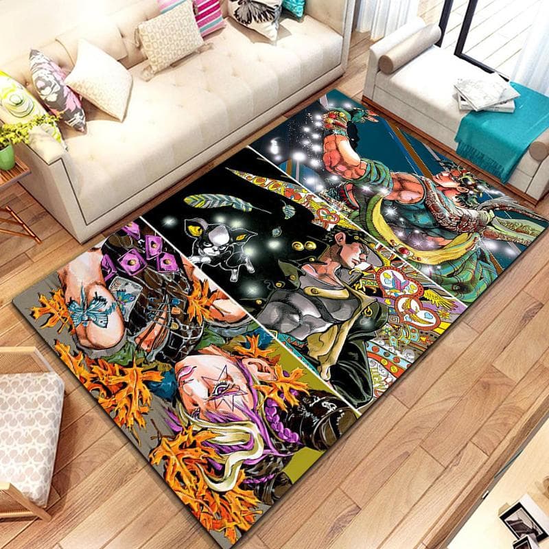 15 Sizes JoJo-Bizarre-Adventure Pattern Rug Carpet for Living Room Bathroom Mat Creative Doormat Carpet for Bedroom Home Decor 50cmx80cm