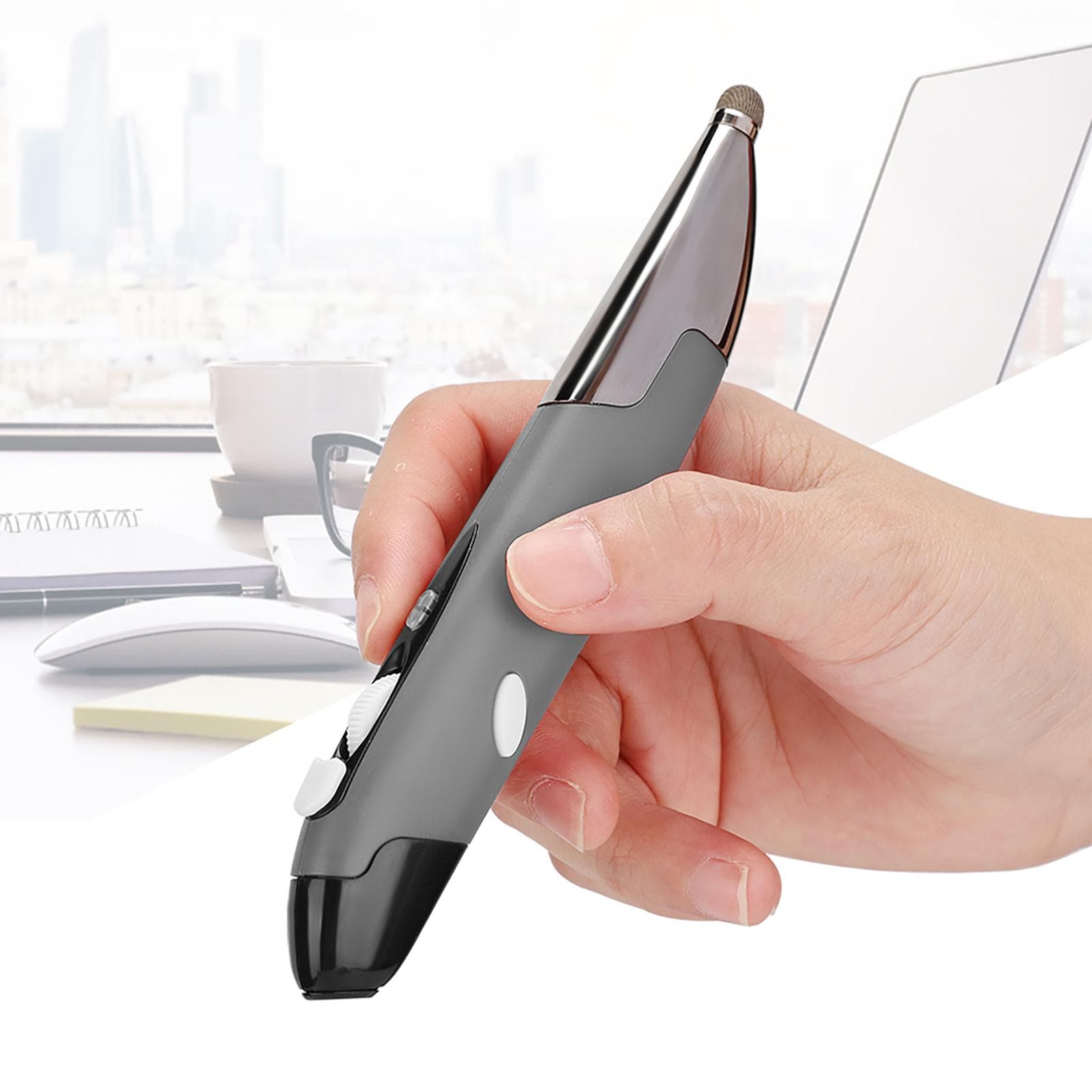 AI Intelligent 2.4G Wireless Voice Translation Search Pen Mouse Business Meeting ToolSilver Gray silver grey
