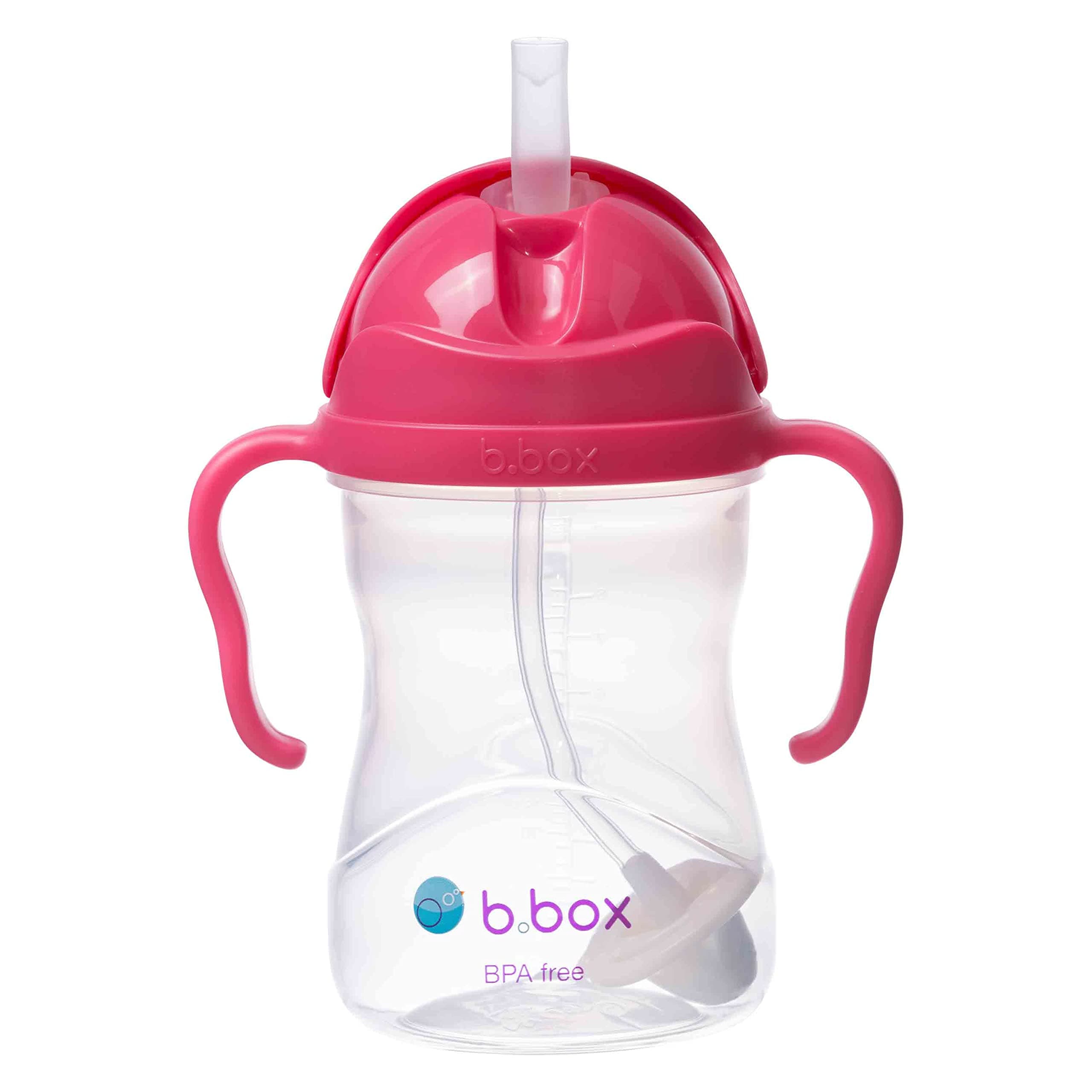 b.box Leak-Proof Straw Mug, Drink from Any Angle, Baby Gift [Authentic b.box Product] [Sippy Cup] (Raspberry, 1 Cup)