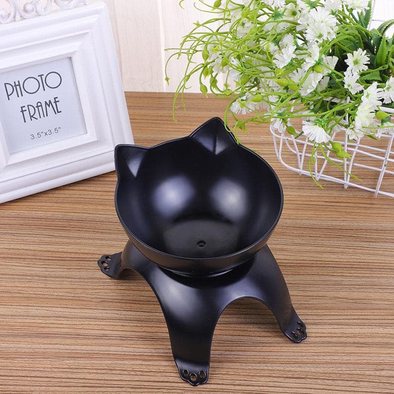 Pet Bowl Prevent Slip Easy Cleaning Cute Shape Small Pet Food Water Feeding Bowl for Dog Cat black