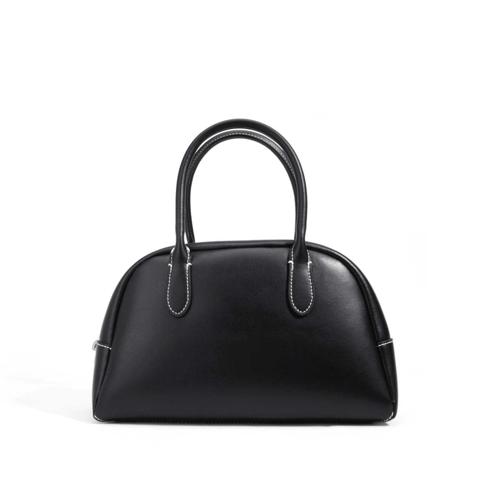 Shoulder Bag Niche Design Style Handbag Leather Women Simple Texture Commuter Hand-held Boston Bag black