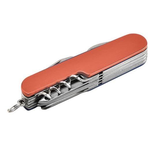 Portable Mini Folding Cutter Bottle Opener Scissors All-in-One Multifunctional Tool High Hardness Stainless Steel red