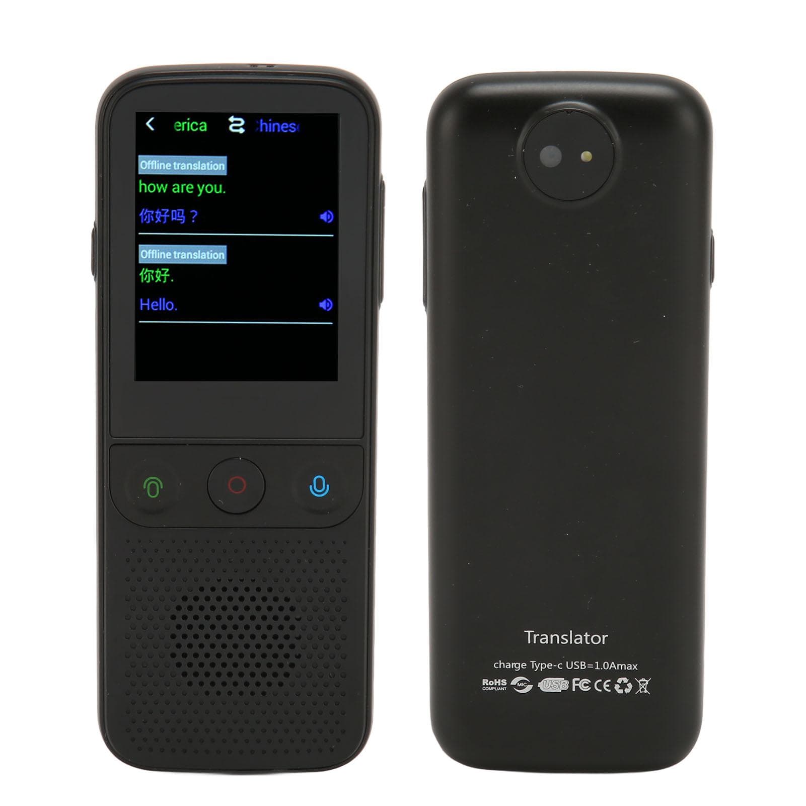138 Languages Smart Voice Translator 2.4inch Touch Screen 1GB RAM 8GB ROM Portable WiFi Language black