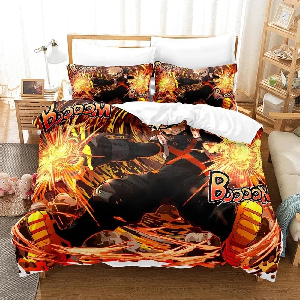 Anime My Hero Academia 3D Printed Bedding Set Cartoon Duvet Cover Pillowcases Comforter Bedding Set Bedclothes Home Textiles US Queen 228x228cm