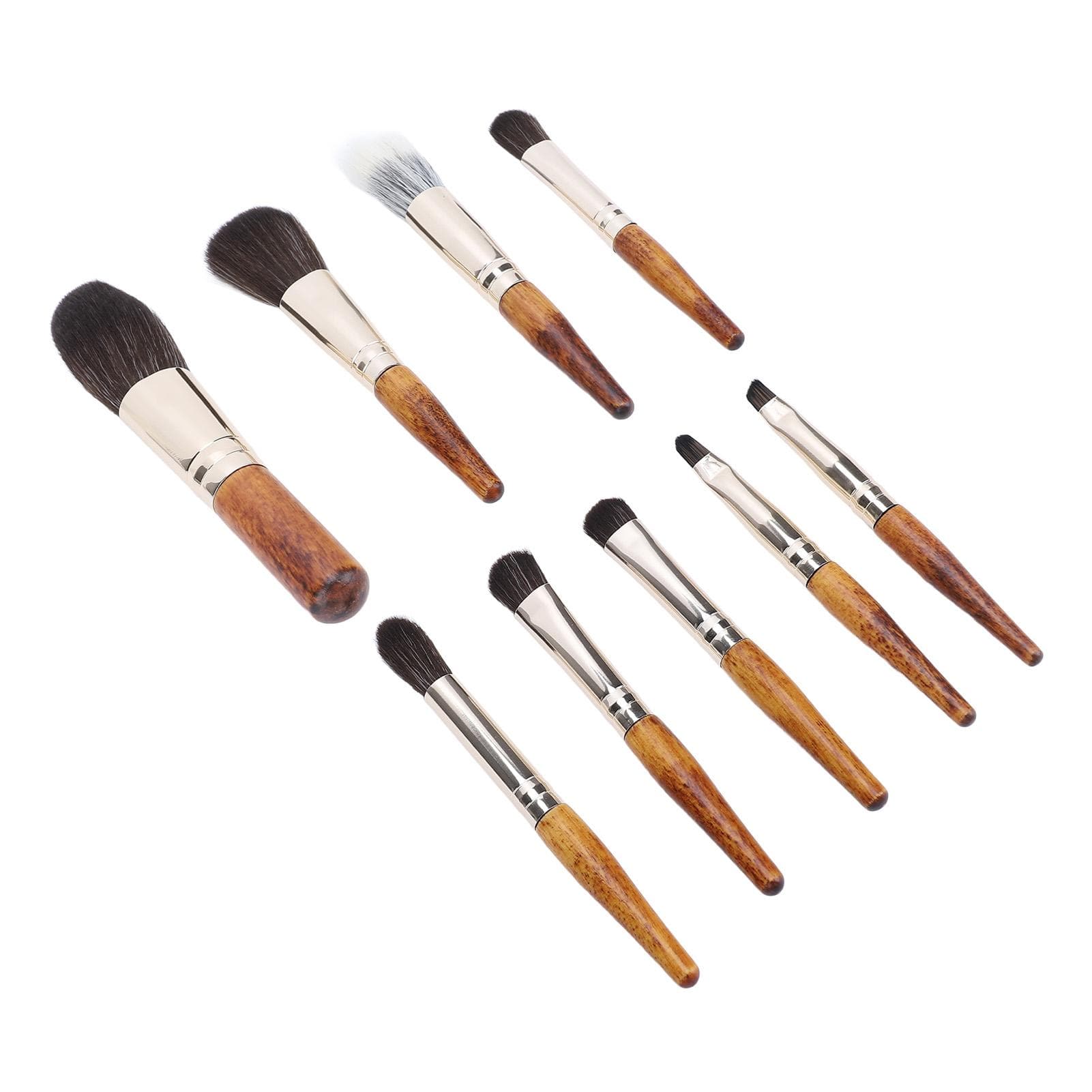 9 Pcs Makeup Brush Set Portable Powder Contour Blush Blending Eyeshadow Eyeliner Eyebrow Brushes