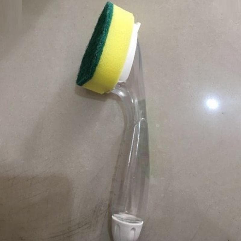 Cleaning Brush Handle Refillable Scrubber Kitchen Soap Dispenser Products Dish Washing Tool Replaceable Sponge Kitchen Organizer CHINA