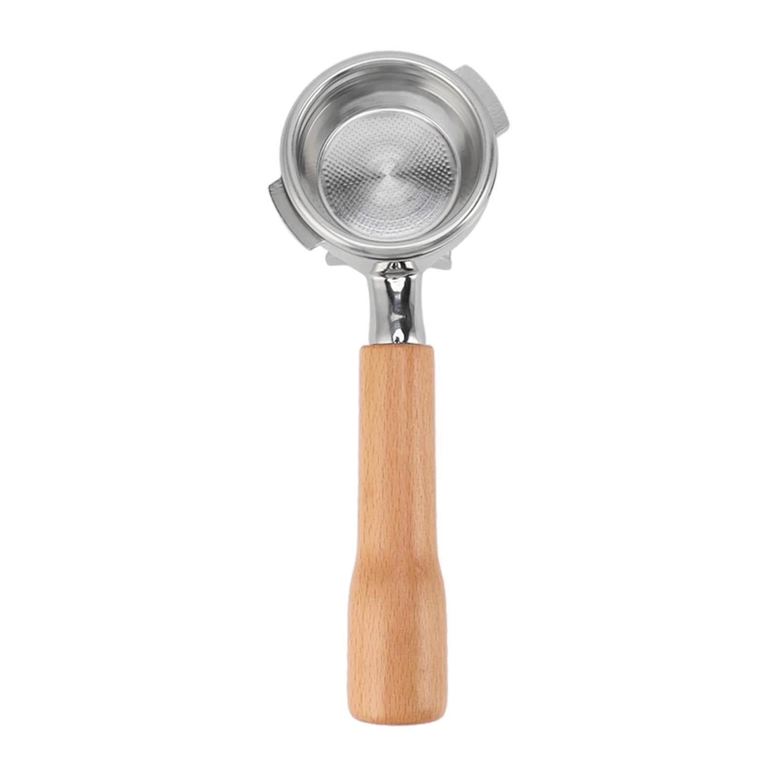 58mm Coffee Portafilter Stainless Steel 2 Ears Detachable Filter Holder Portafilter with Wooden Style 2
