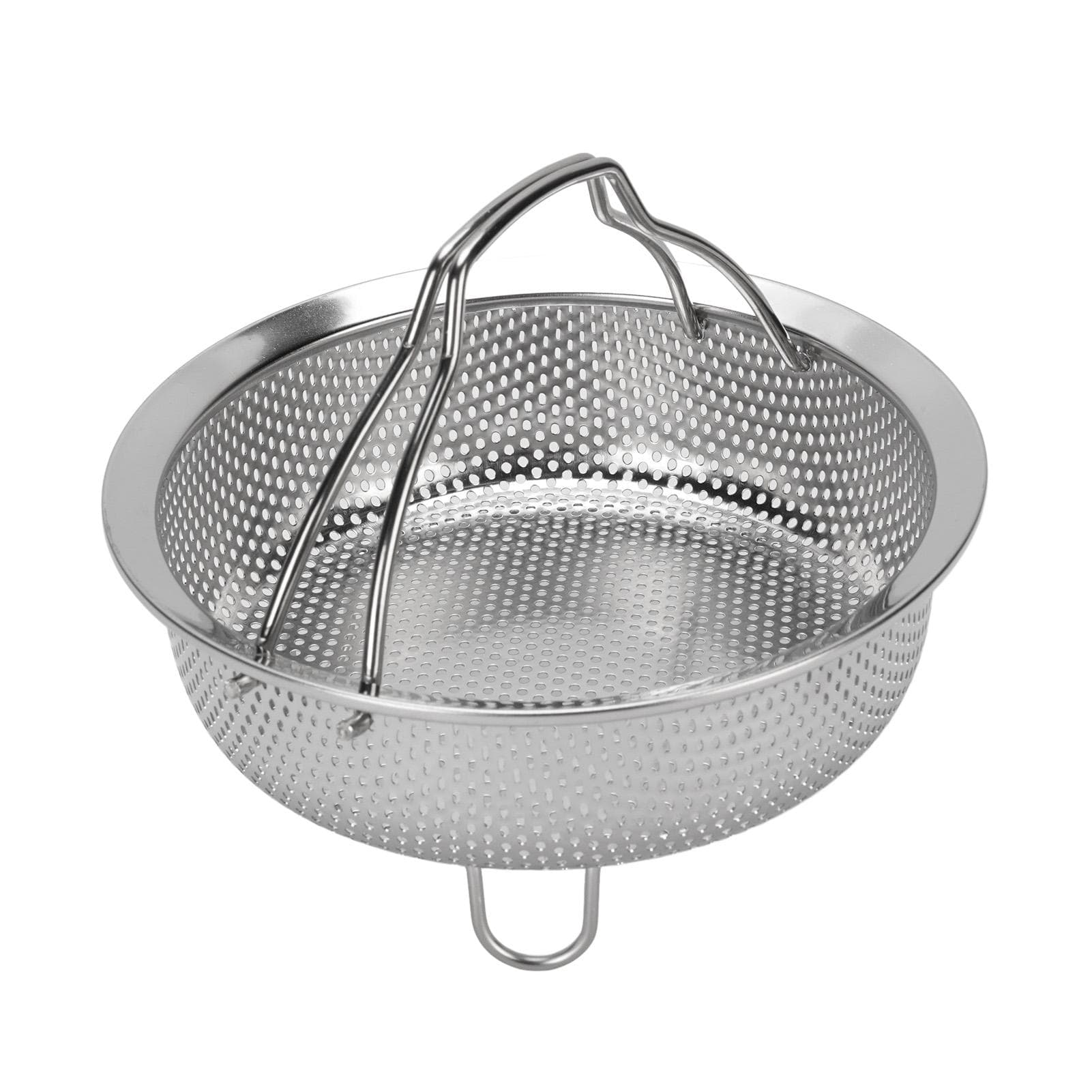 Steam Basket with Foldable Handle 304 Stainless Steel Multifunctional Colander Steam Insert for S