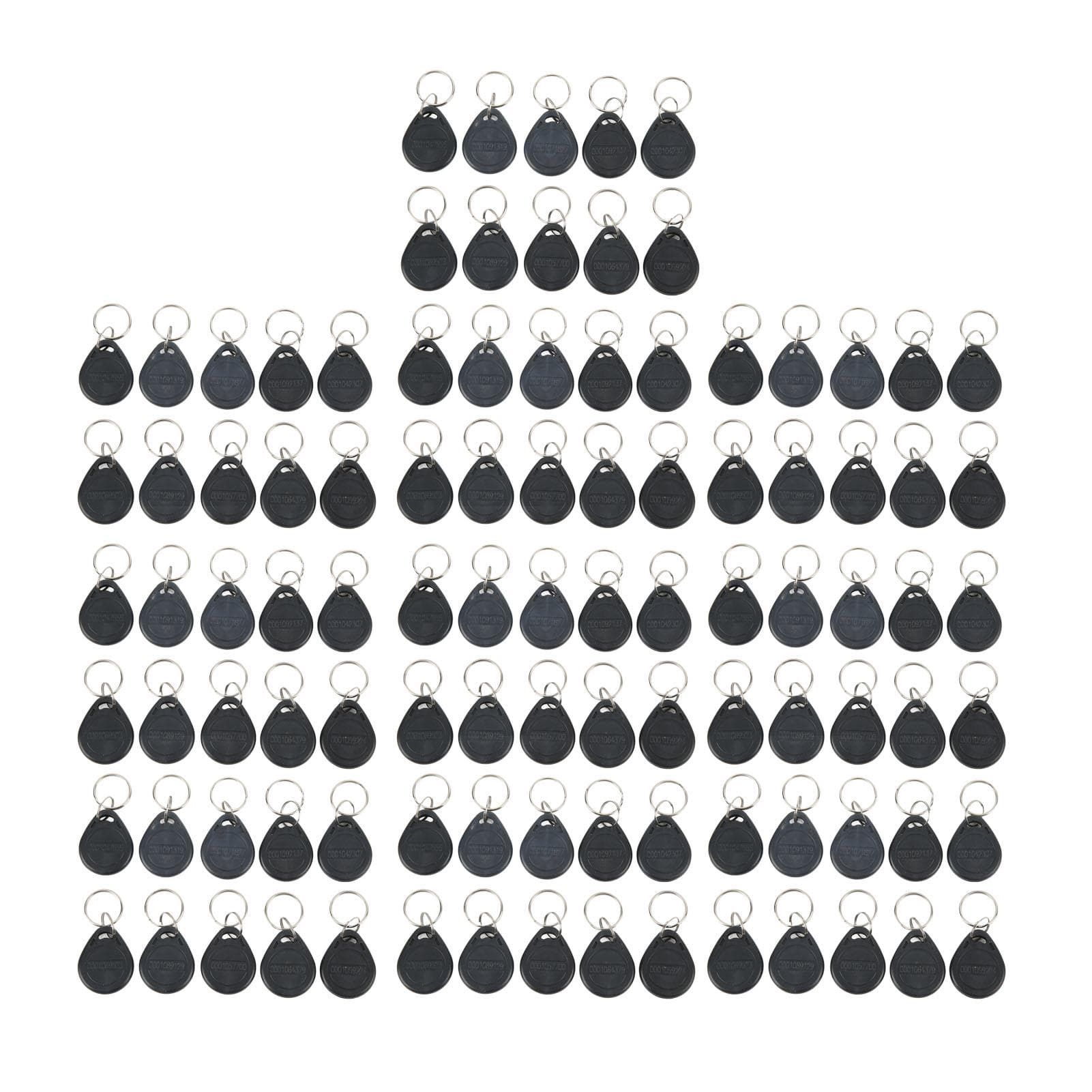 100PCS RFID Key Fob Sensitive Induction Waterproof 125KHz RFID Proximity Key for Parking Community black