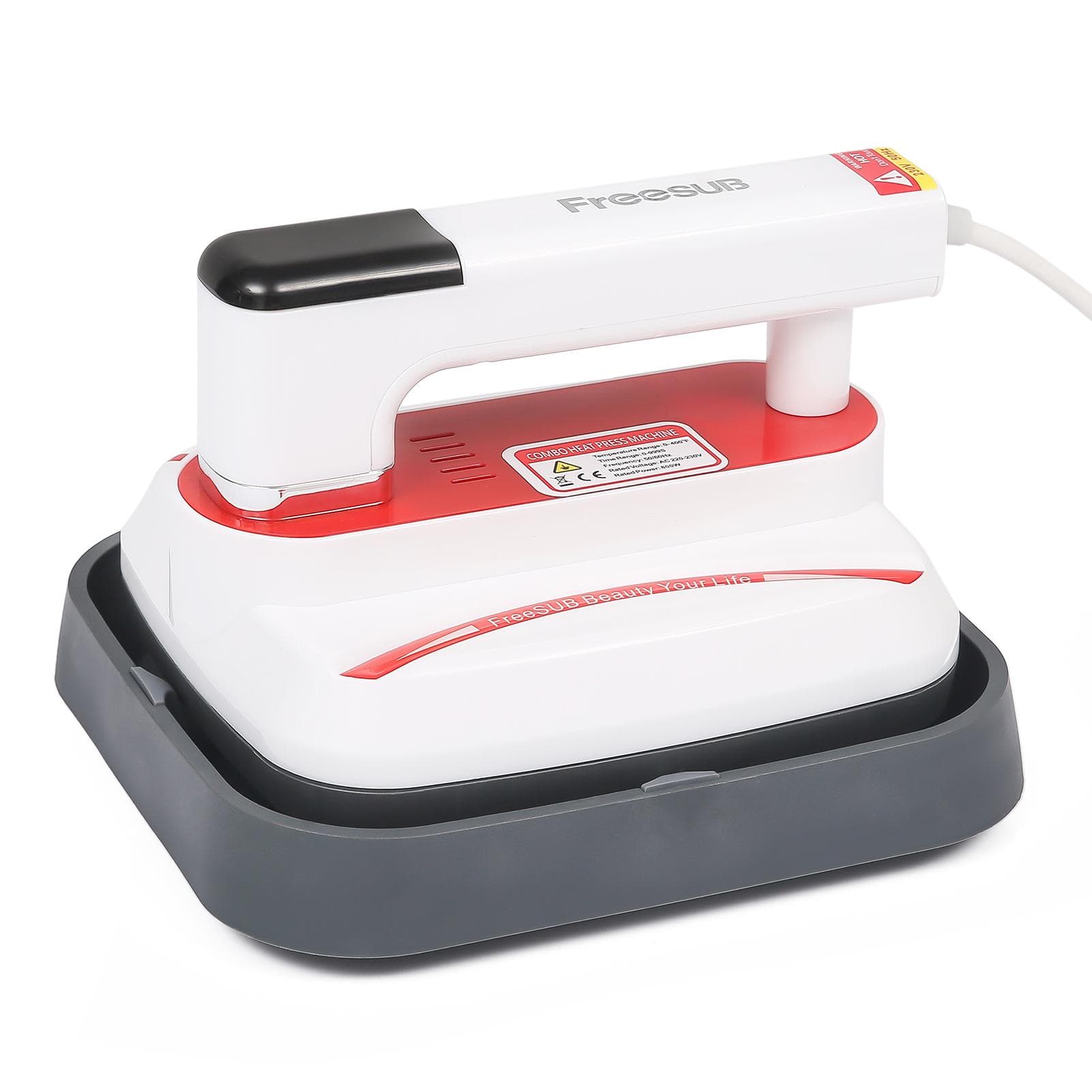 Protable Heat Press Machine T-Shirt Printing Easy Heating Transfer Press Iron Machines for Baby EU Plug white