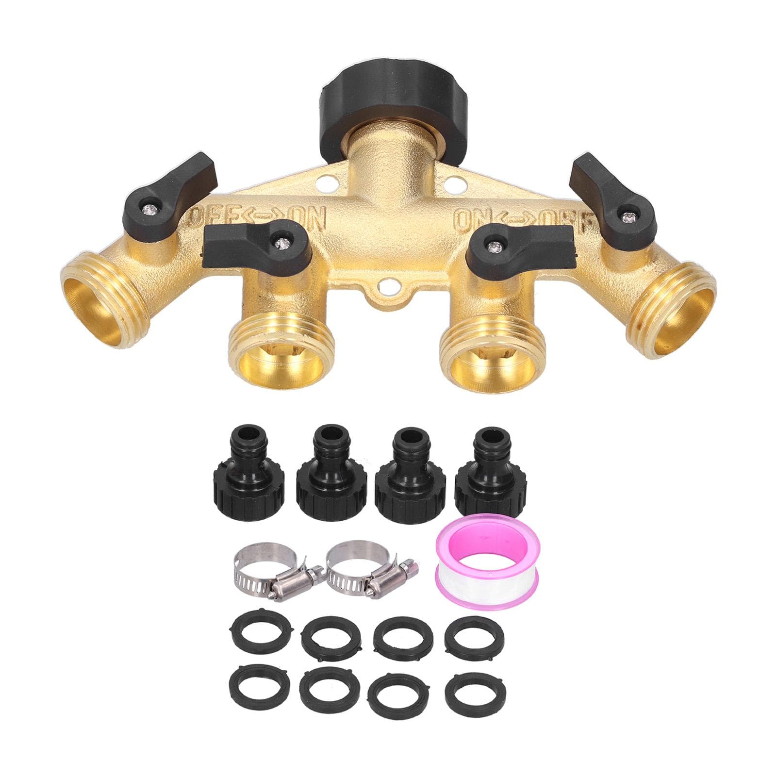 G3/4 4?Way Water Hose Splitter Garden Hose Adapter Watering Connector Distributor for Faucet