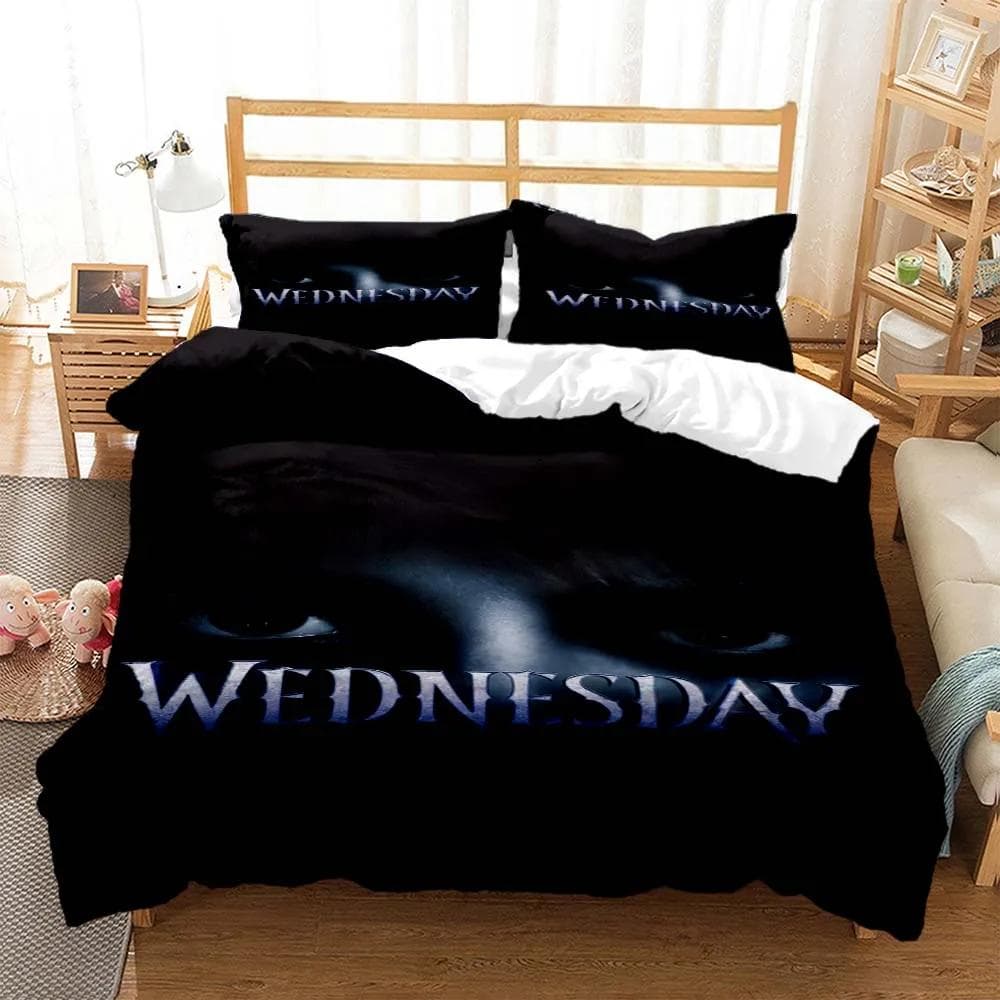 Wednes day Addams American Dramas 3D printed bedding Queen bedding set Soft and comfortable customized King size bedding set 140x200cm 3pcs