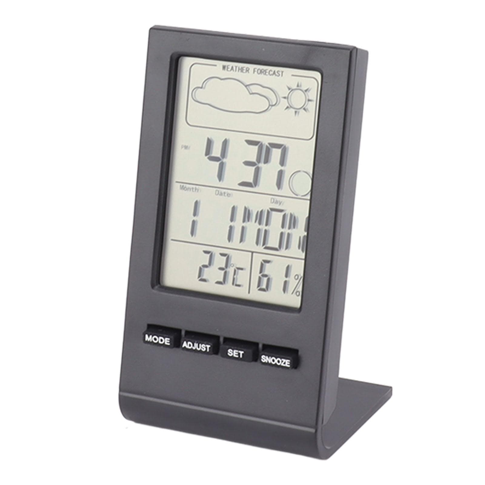LCD Screen Digital Hygrometer Indoor Thermometer Humidity Gauge Temperature Humidity Monitor Alarm black