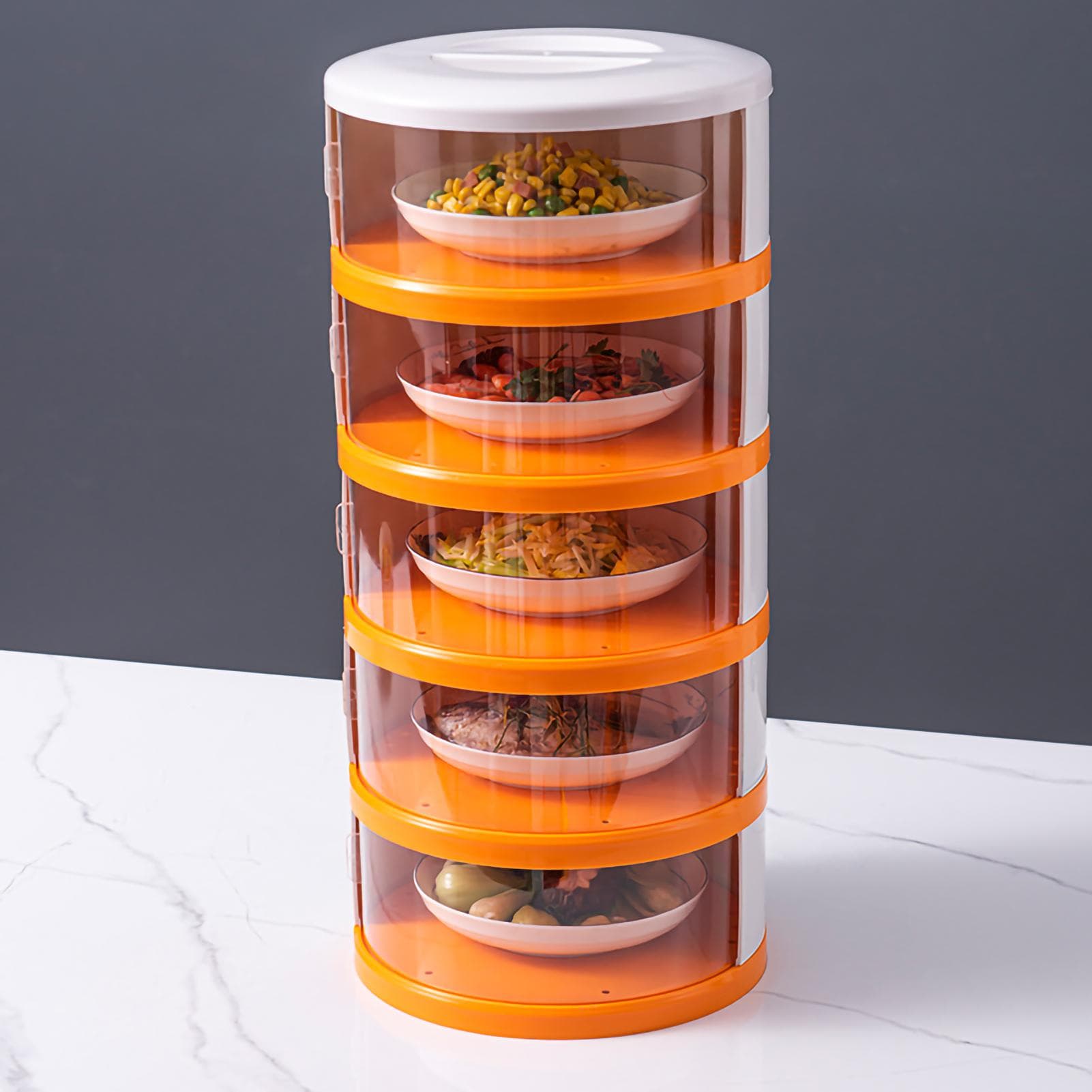 Insulated Food Cover Transparent Dish Cover Stackable Food Storage Case Insect Prevention for
