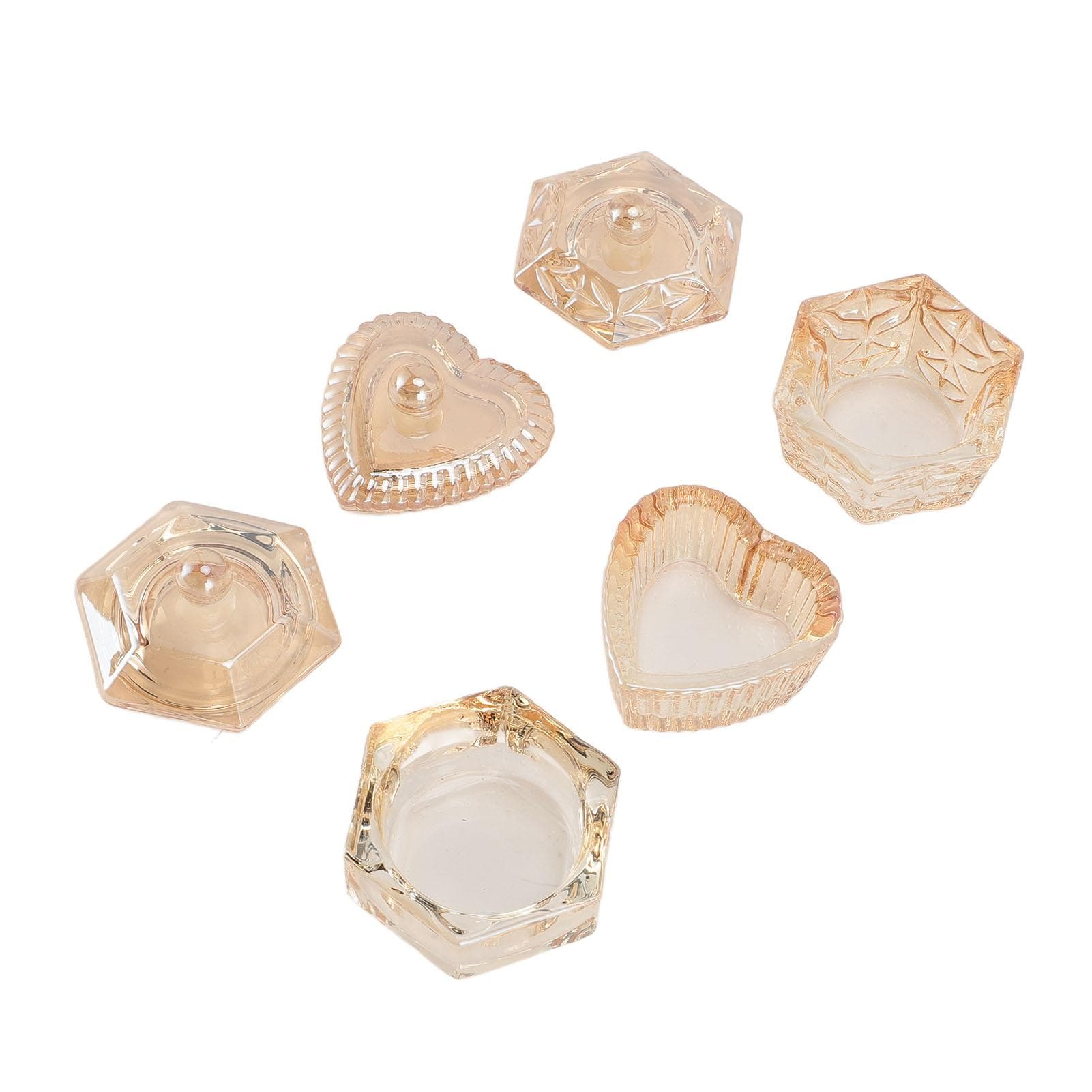 3pcs Nail Dampen Dish Cup for Nail Art Glass Nail Monomer Dish Holder with Lid for Nail Acrylic