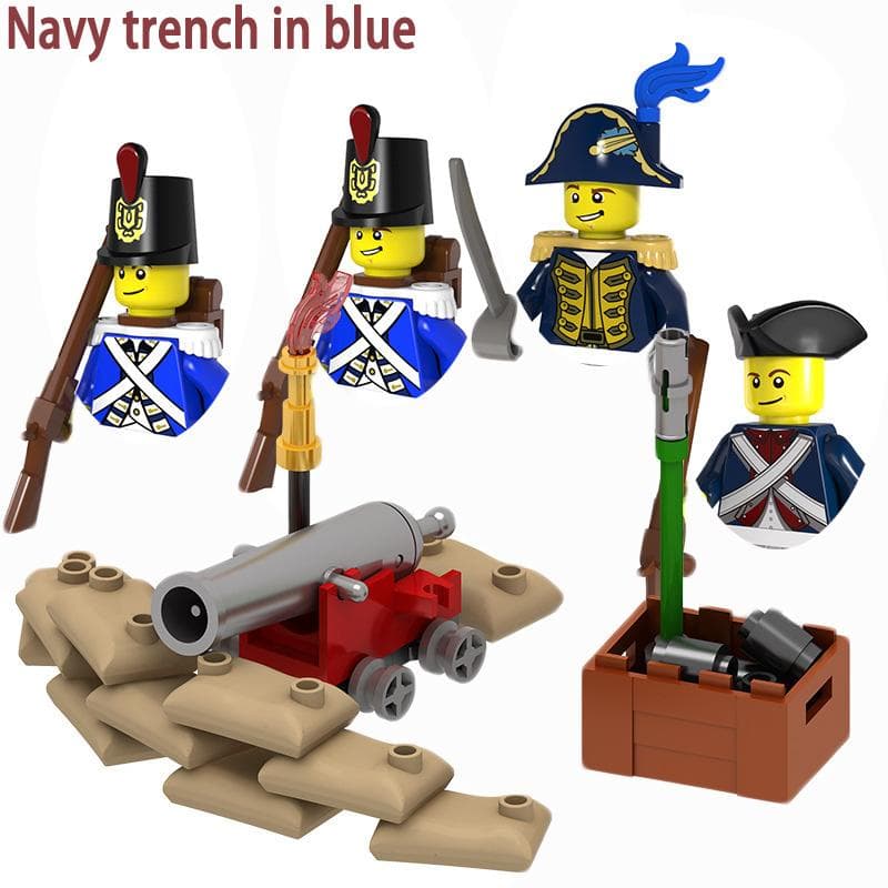 Medieval Napoleonic Wars British Naval Artillery Trench Figure Mini Guns Sword Armas Blocks Toys Kids Brithday Gift Boys Girls About 4.5cm