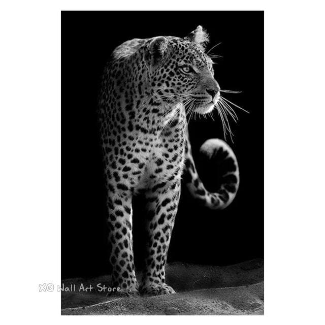 Black White Animals Art Canvas Paintings On The Wall Lion Tiger Elephant Posters and Prints Wall For Living Room Home Frameless 21x30cm No Framed