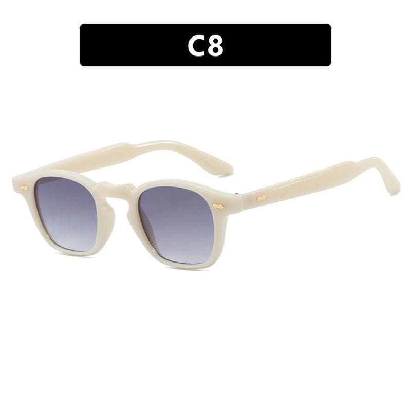 Retro Round Rivets Sunglasses Women Fashion Square Shades UV400 Protection Black Eyeglasses for Men and Women