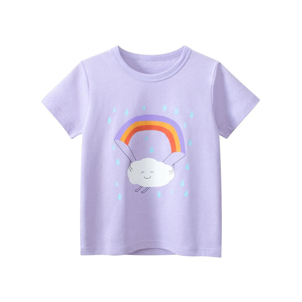 Spring and Summer Children's Clothing New Girls Short-sleeved T-shirt Baby Clothes 140cm