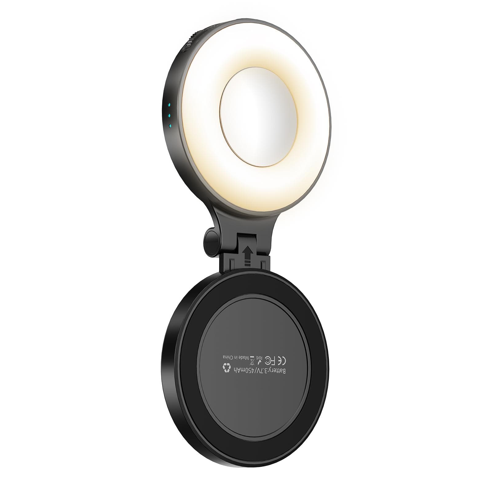Magnetic LED Fill Light for Phone Selfie Light Foldable Smartphone Light 2500K-8500K Dimmable black