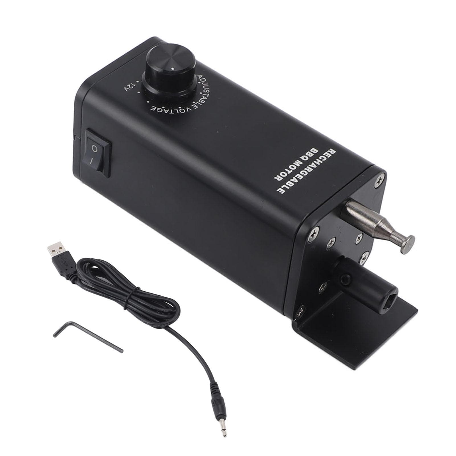 Rotisserie Motor Aluminum Alloy 10W 3 to 12V Adjustable Rechargeable DC Electric Grill Motor