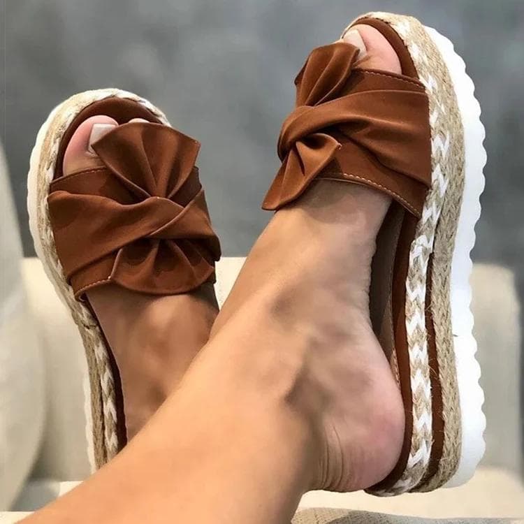 Women Heels Sandals with Wedges Shoes Woman Flower Platform Slippers Summer New Female Sandalias Mujer Elegant Summer Shoes 35