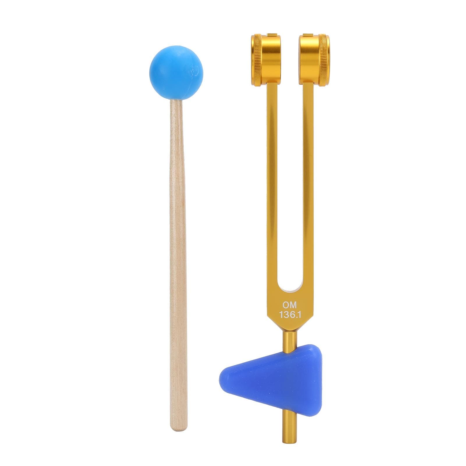 136.1HZ Aluminum Alloy Tuning Fork Sound Healing Therapy Tuning Fork with HammerLuxury Gold