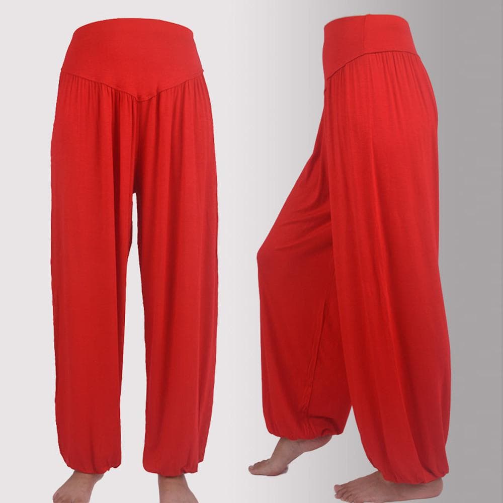 Womens Sports Fashion Elastic Loose Modal Cotton Soft Yoga Dance Harem Pants L