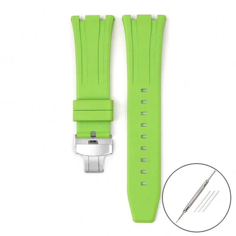 Fluoro Rubber Strap for Audemars Piguet Royal Oak 15400 15500 26331 Butterfly Buckle Men Soft FKM Replace Watch Band for AP 26mm 26mm